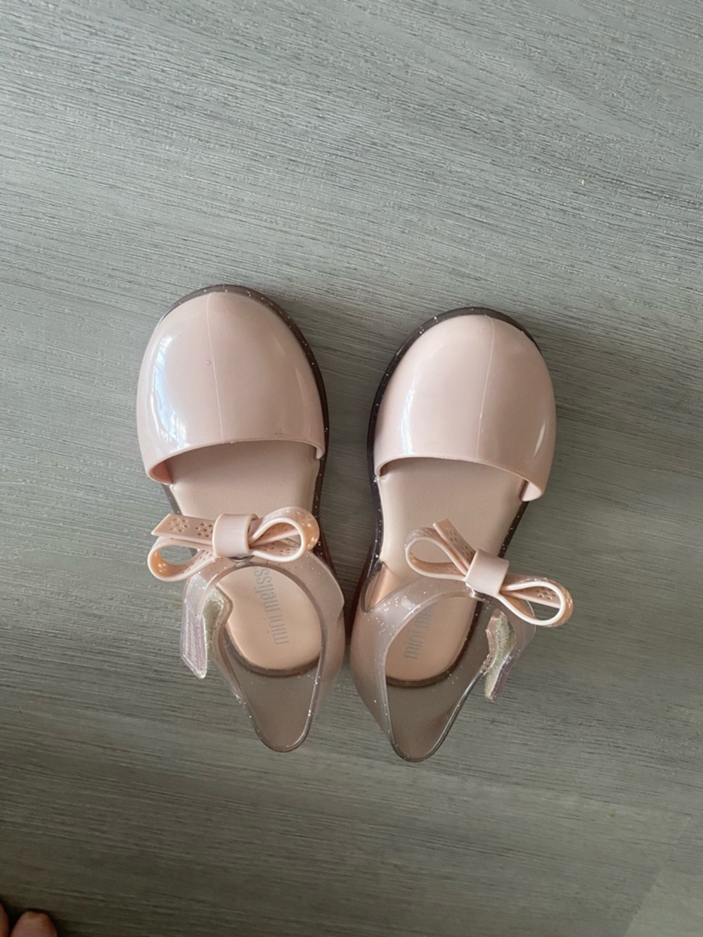 Mini Melissa Girls Pink Jelly Bow Sandals